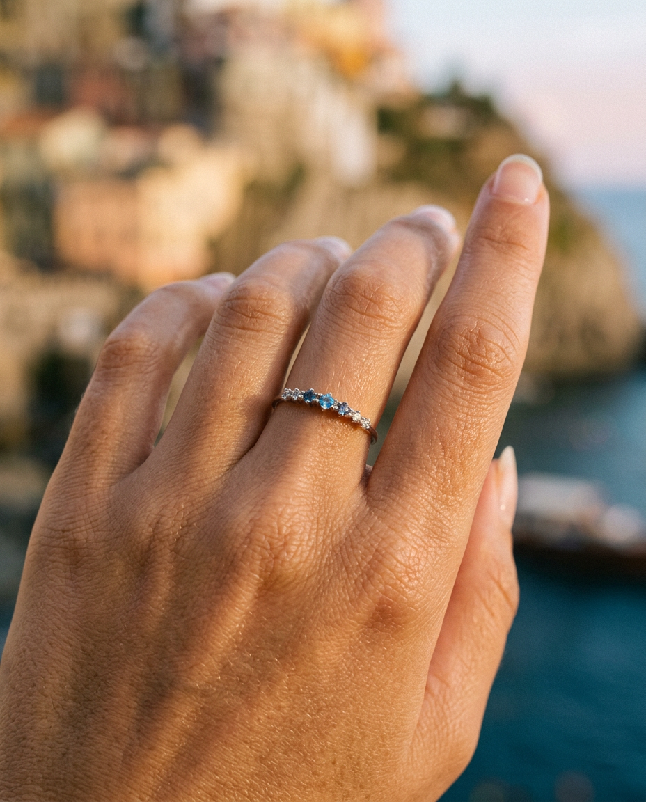 Blue Zircon Ring
