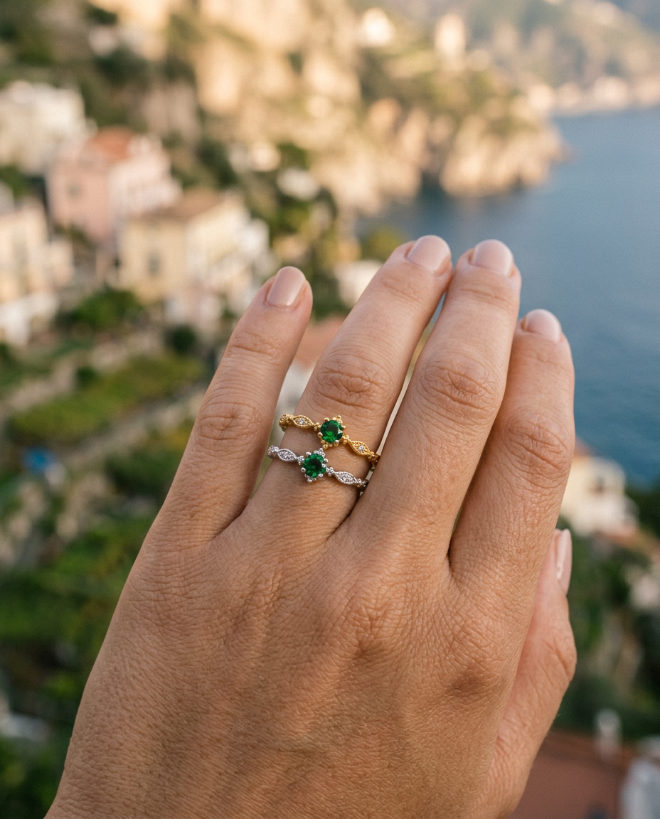 Emerald Crown Ring