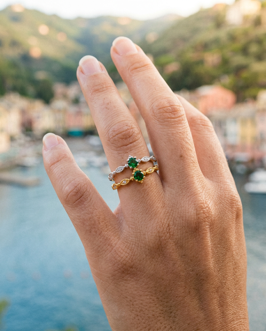 Emerald Crown Ring