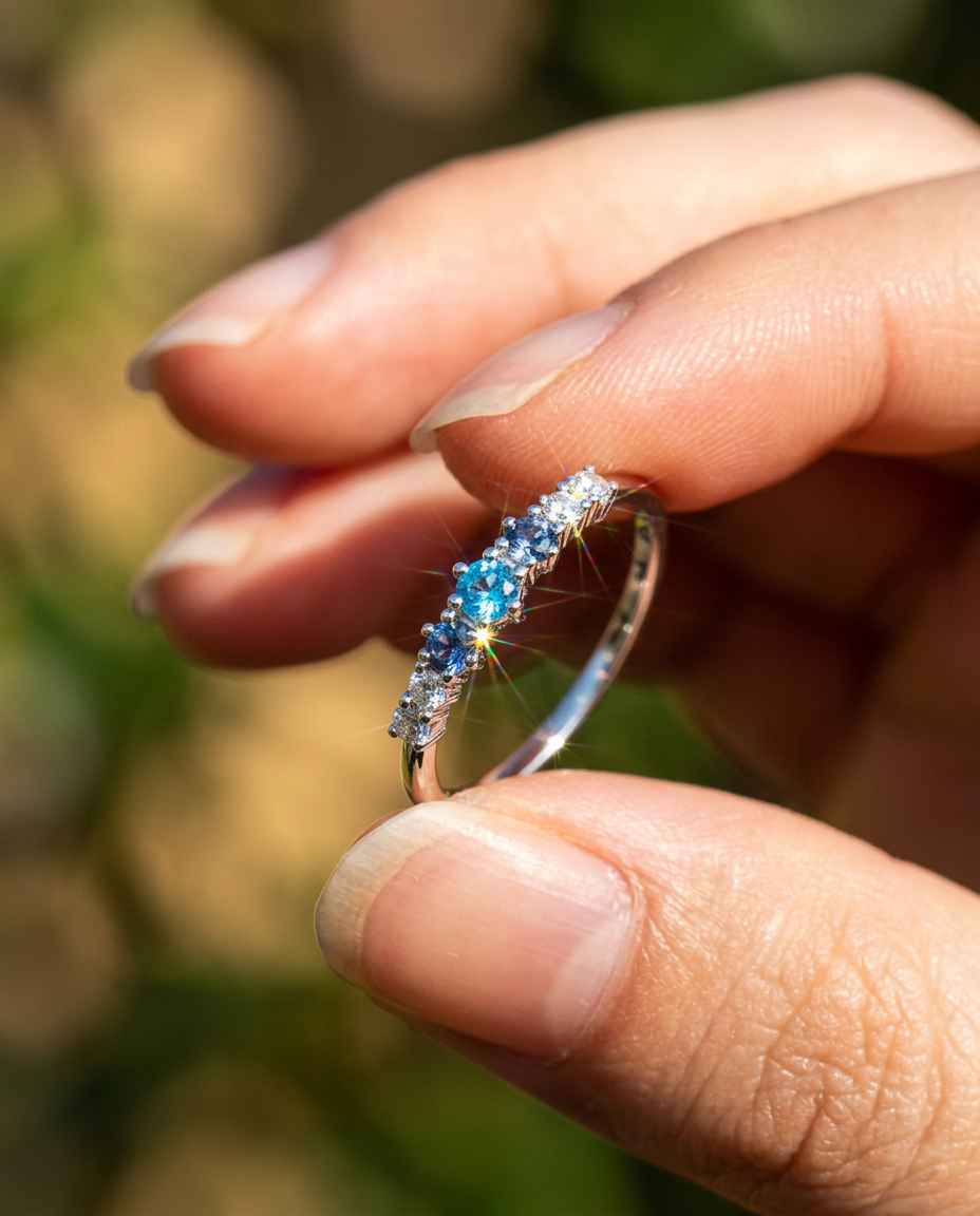 Blue Zircon Ring