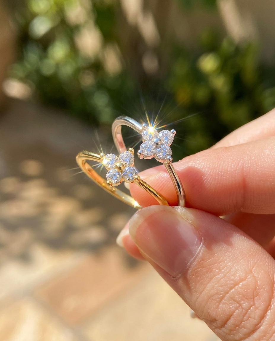 Lucky Clover Zircon Ring