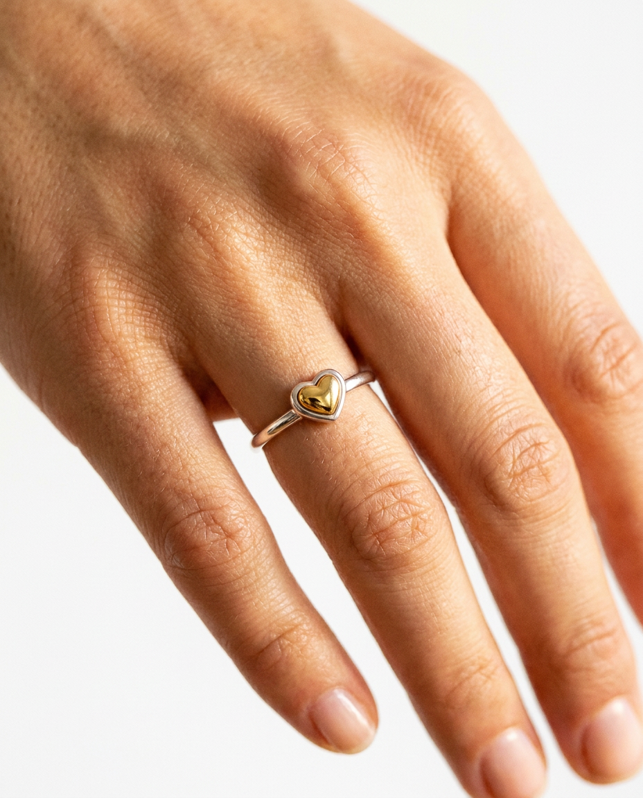 Two-Tone Heart Ring