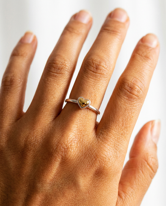 Two-Tone Heart Ring