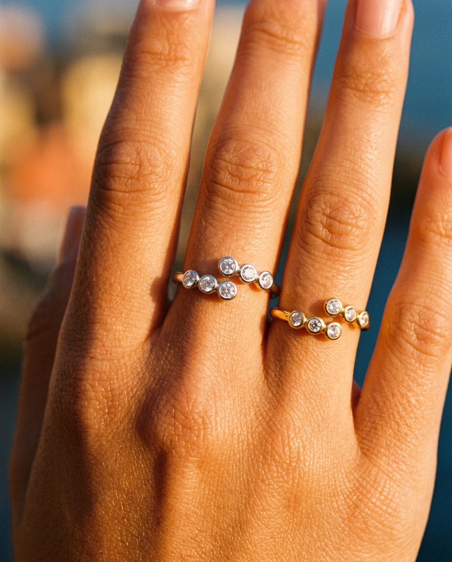 Bubble Bezel Ring