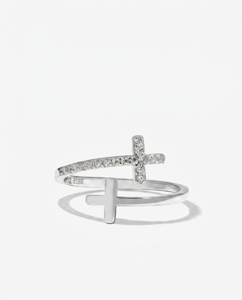 Cross Pavé Ring