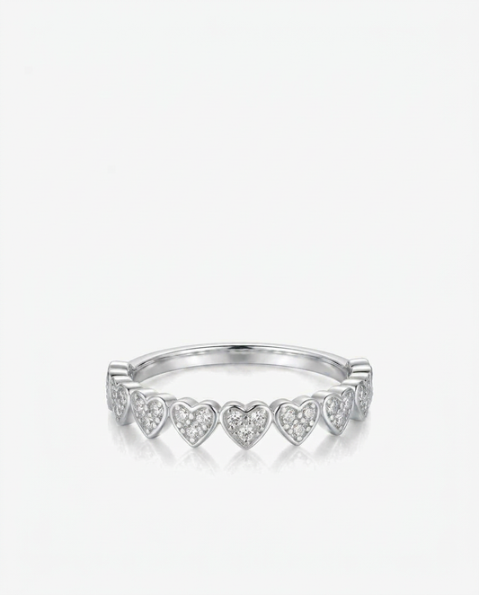 Pavé Heart Band Ring