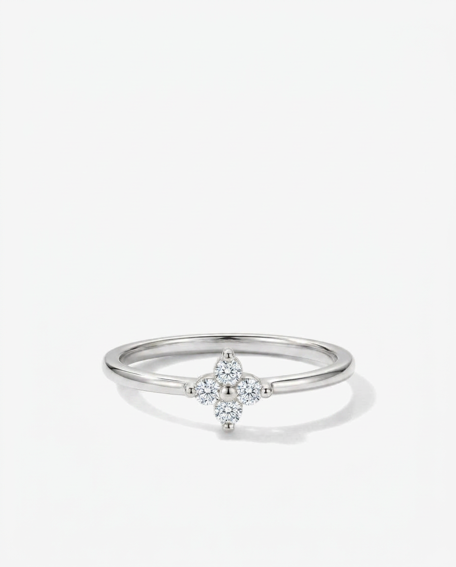 Lucky Clover Zircon Ring