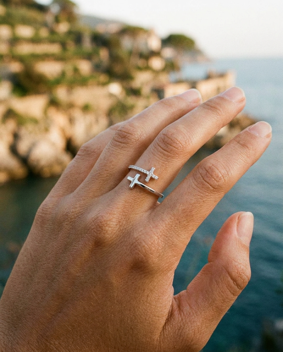 Cross Pavé Ring