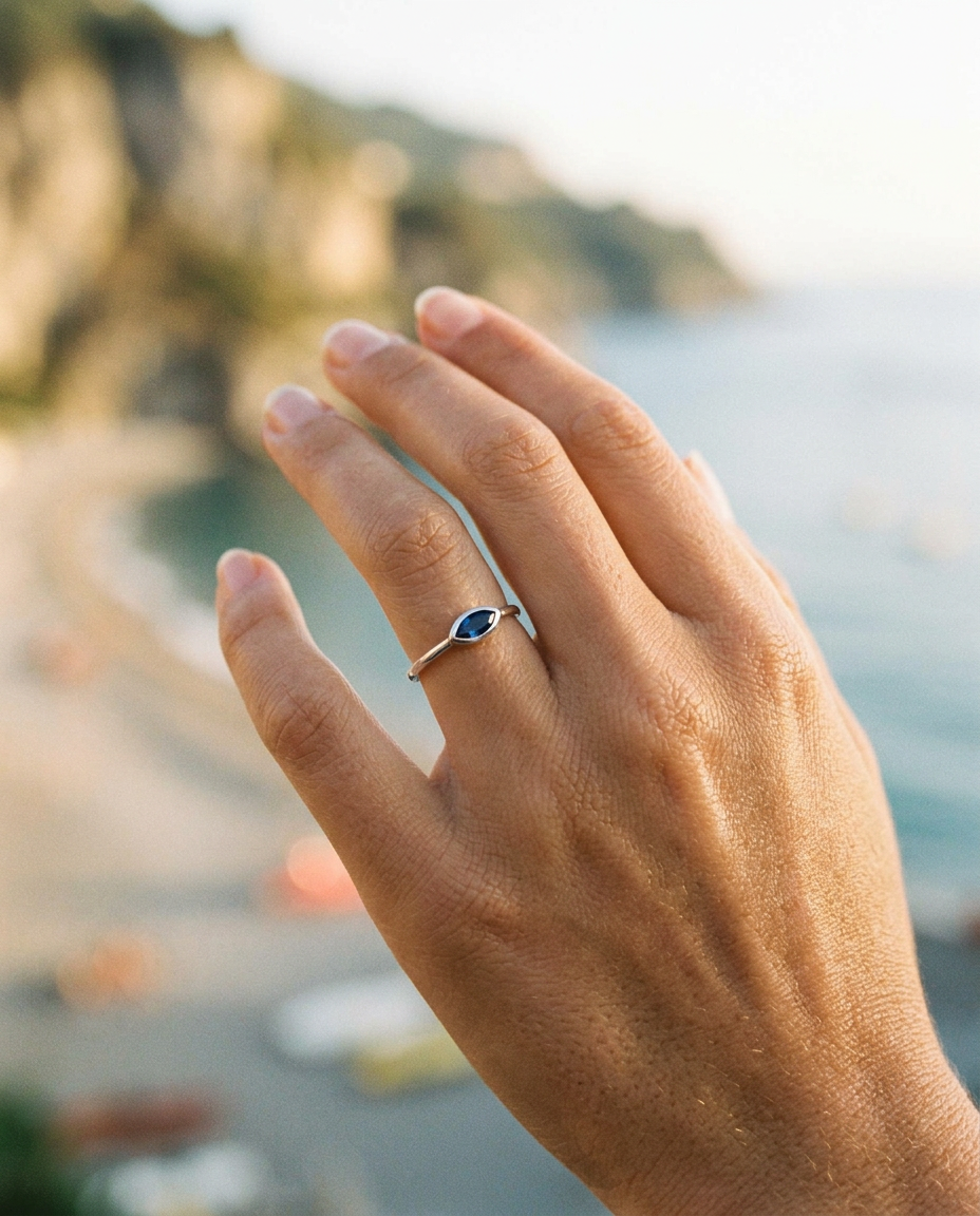 Blue Marquise Ring