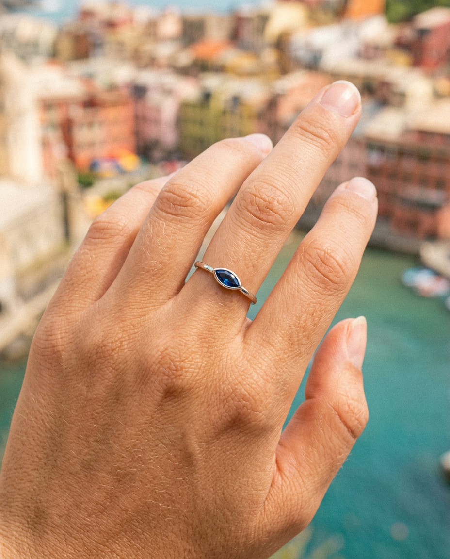 Blue Marquise Ring