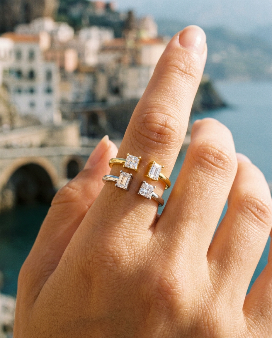 Dual Stone Open Ring
