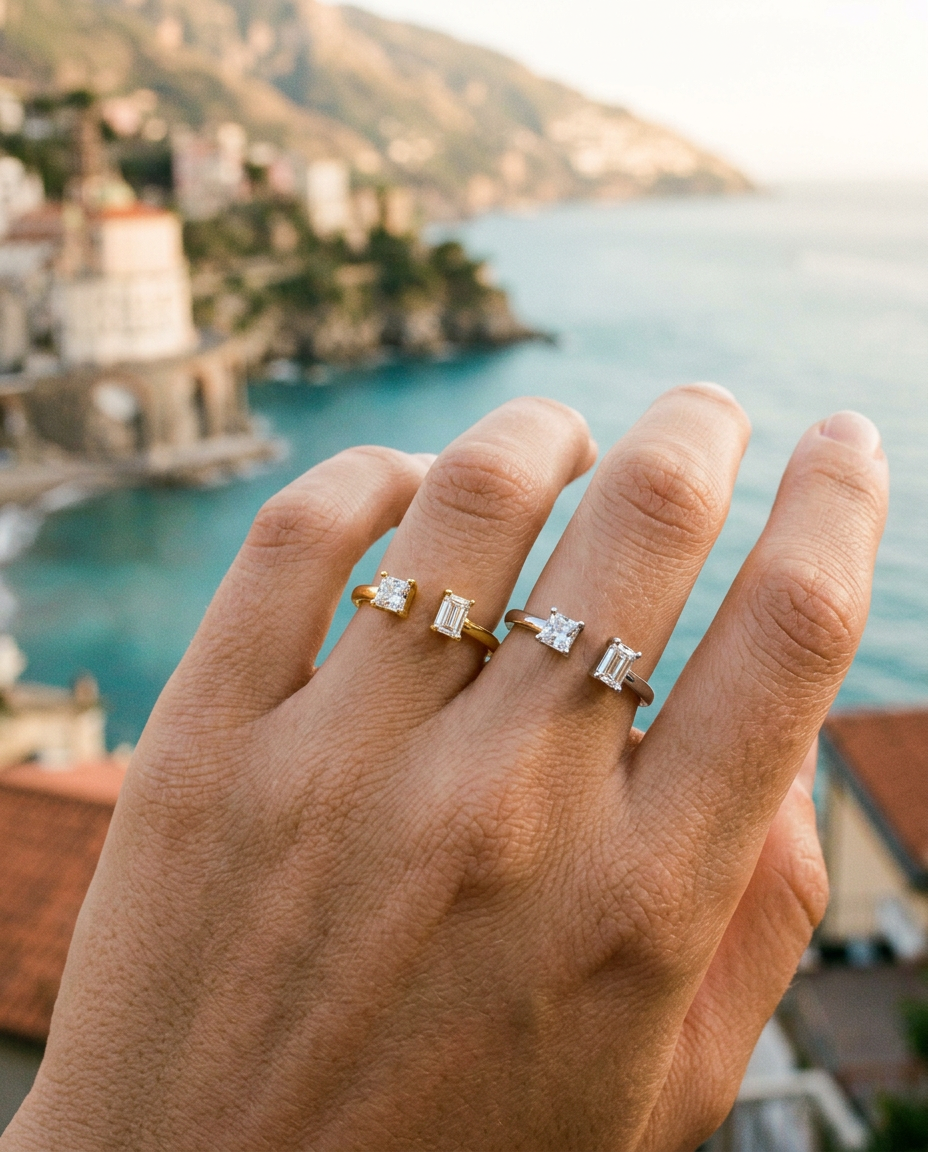 Dual Stone Open Ring