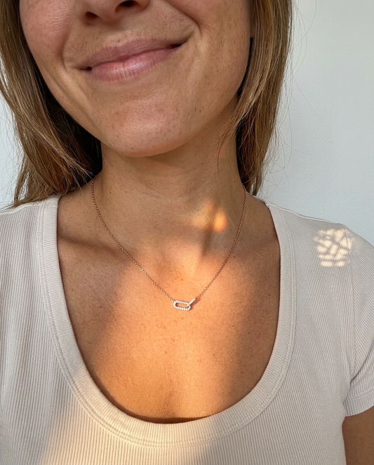 Double Pavé Ring Necklace