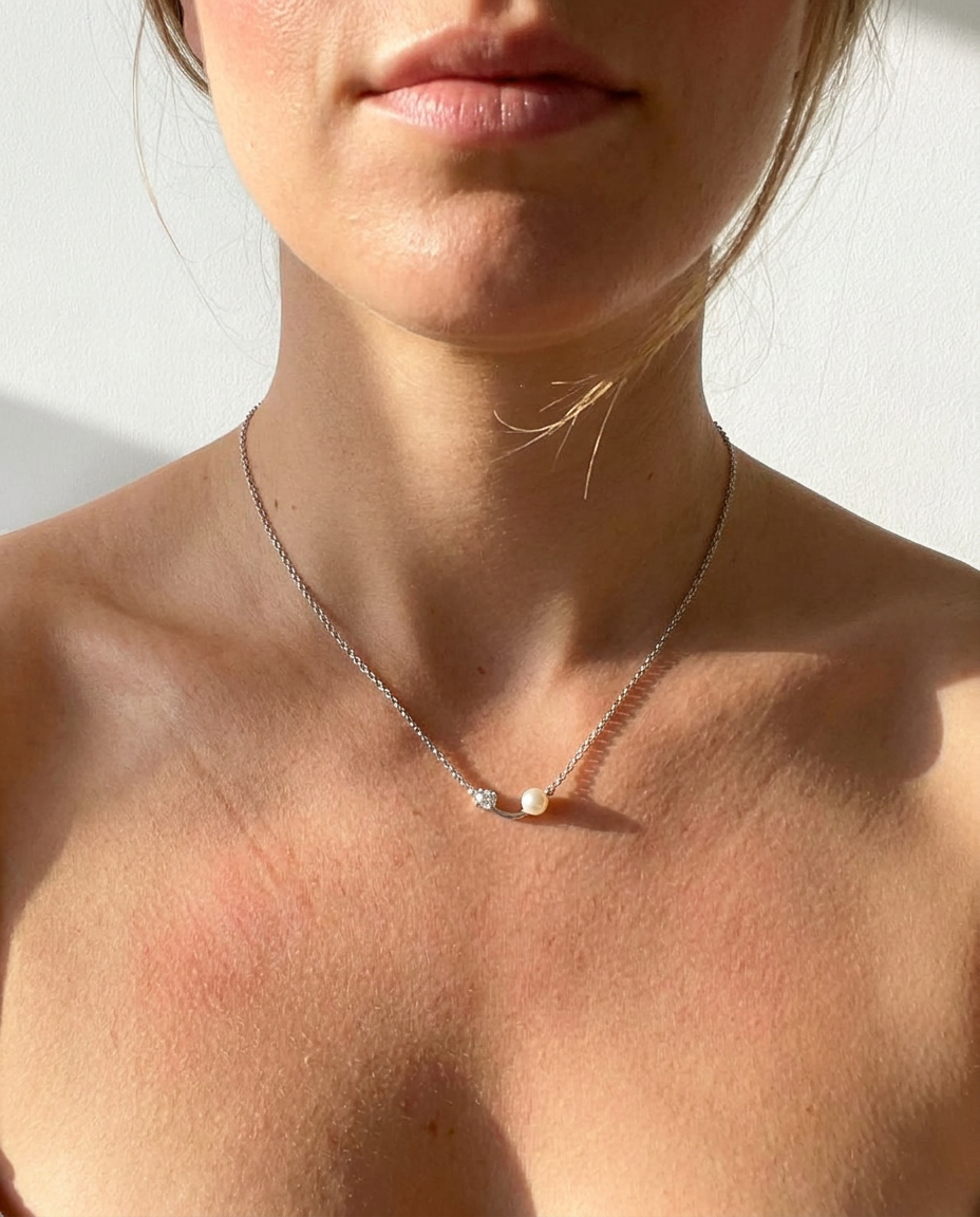 Pearl & Zirconia Accent Necklace