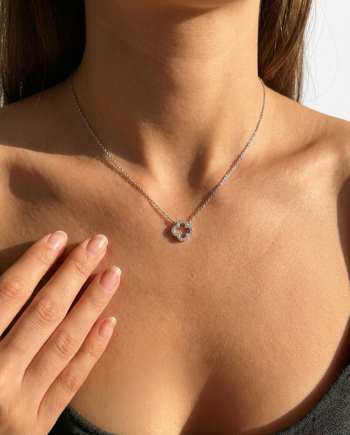 Pavé Clover Pendant Necklace