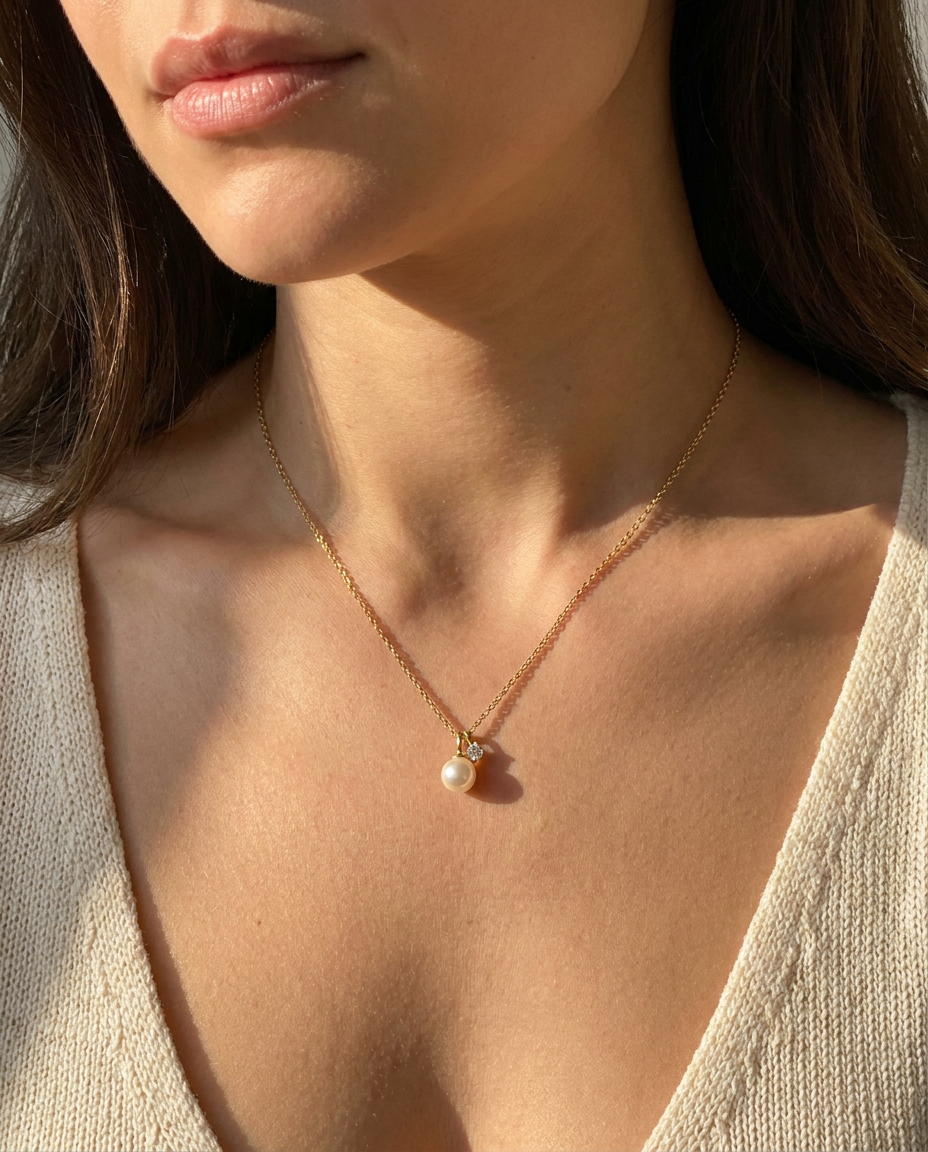 Pearl & Diamond Necklace