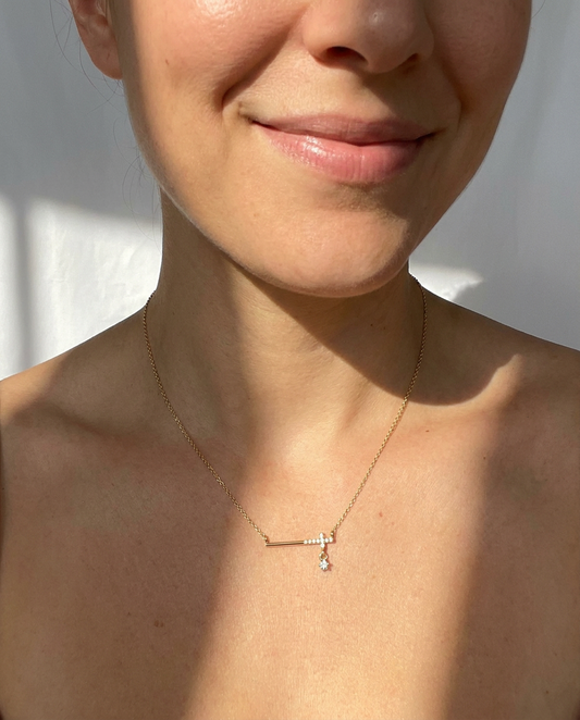 Pavé Cross Bar Necklace