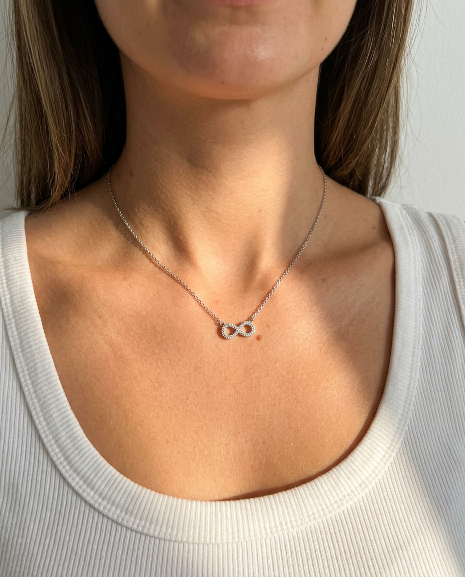 Pavé Infinity Pendant Necklace