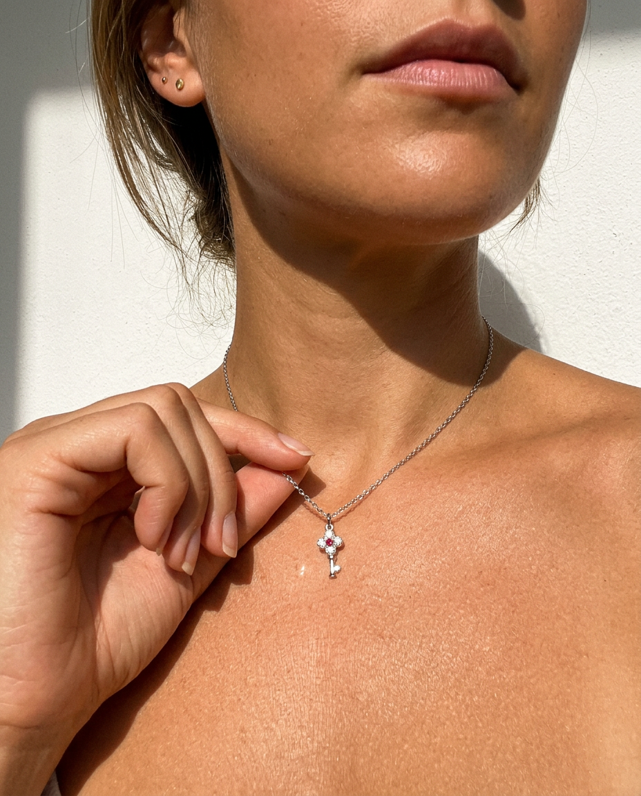 Clover Key Pendant Necklace
