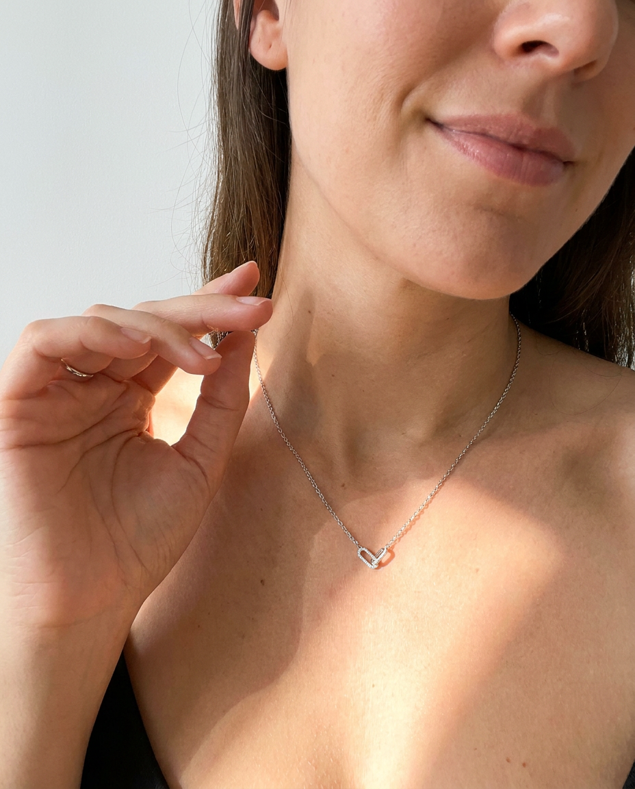 Double Pavé Ring Necklace