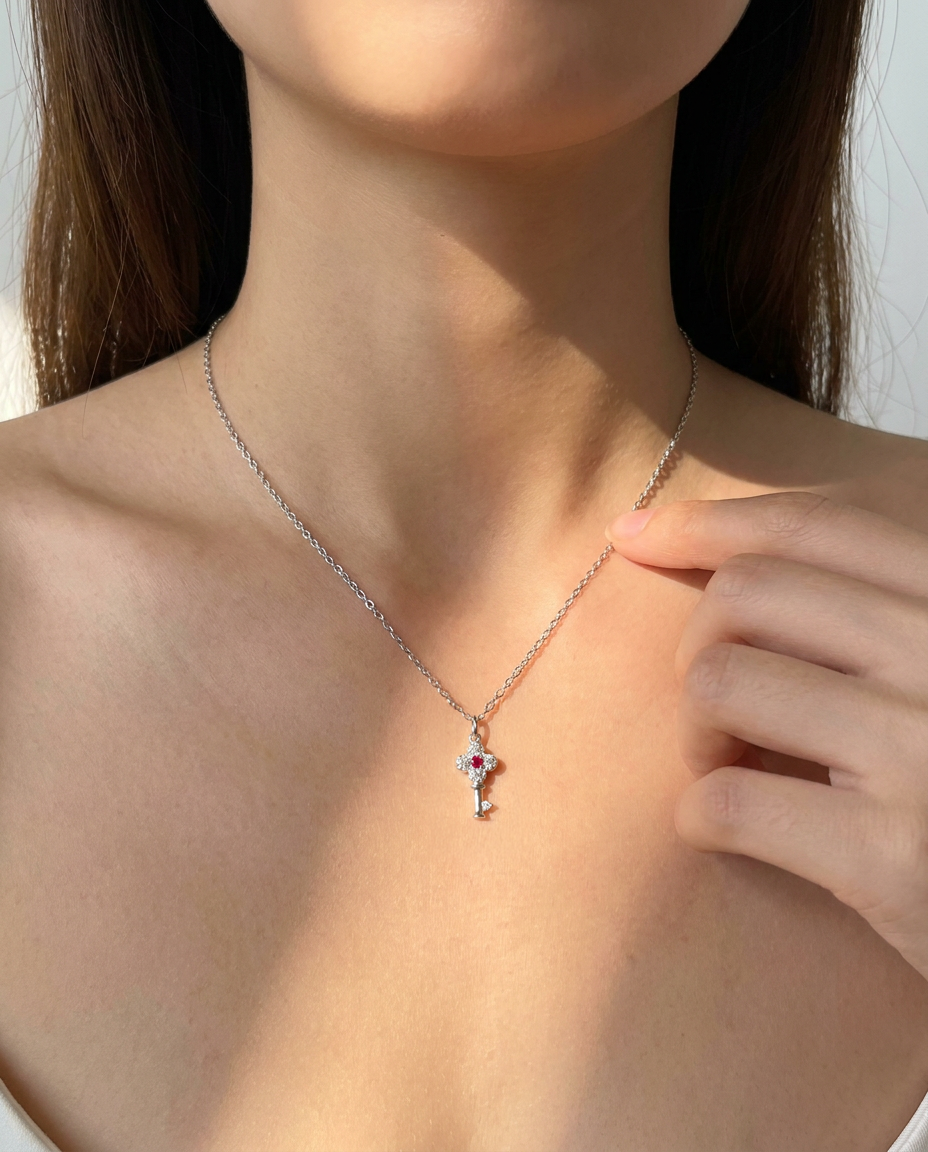 Clover Key Pendant Necklace