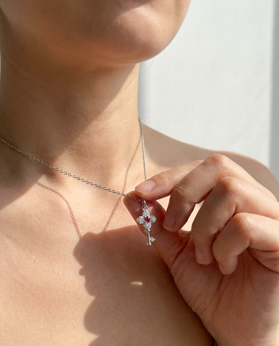 Clover Key Pendant Necklace
