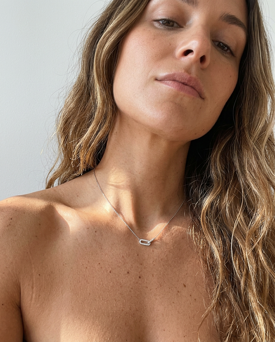 Double Pavé Ring Necklace