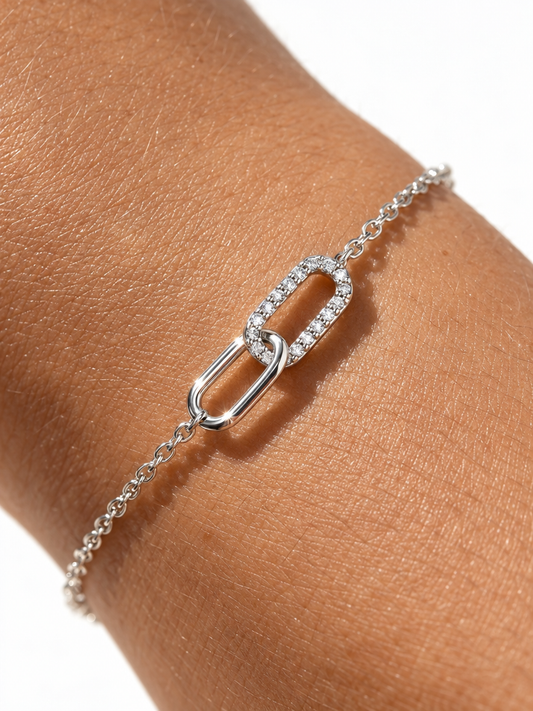 Interlocking Pavé Link Bracelet