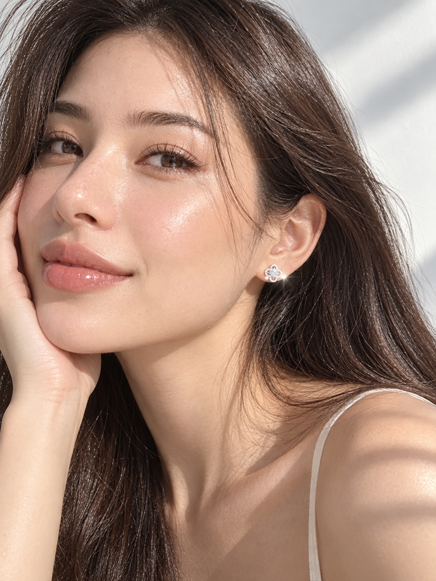 Sparkle Clover Studs