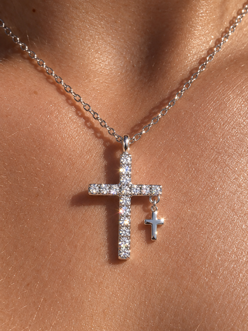 Accent Cross Pavé Necklace