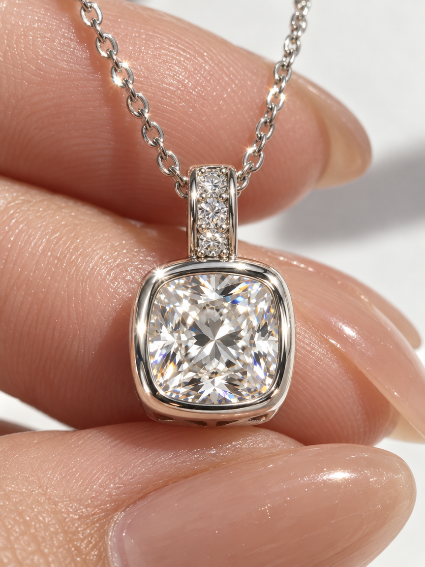Framed Solitaire Necklace