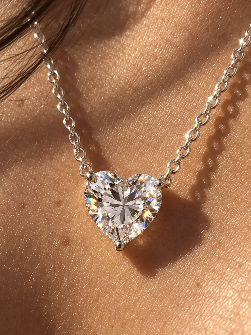 Heart Solitaire Pendant Necklace