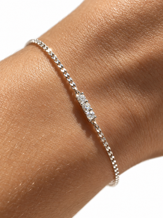 Three-Stone Bar Bracelet