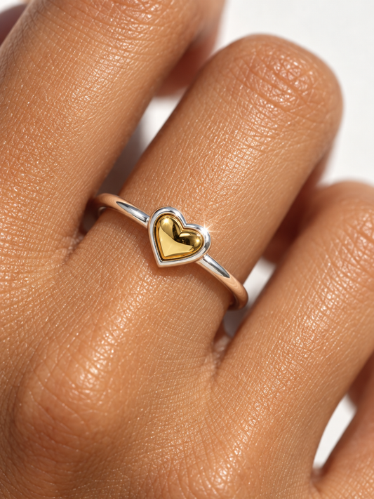 Two-Tone Heart Ring