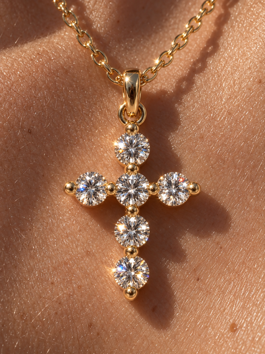 Dewdrop Cross Necklace