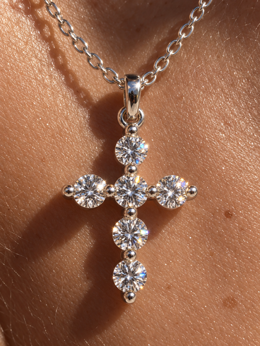 Dewdrop Cross Necklace