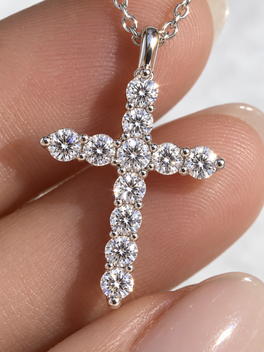 Pavé Cross Necklace
