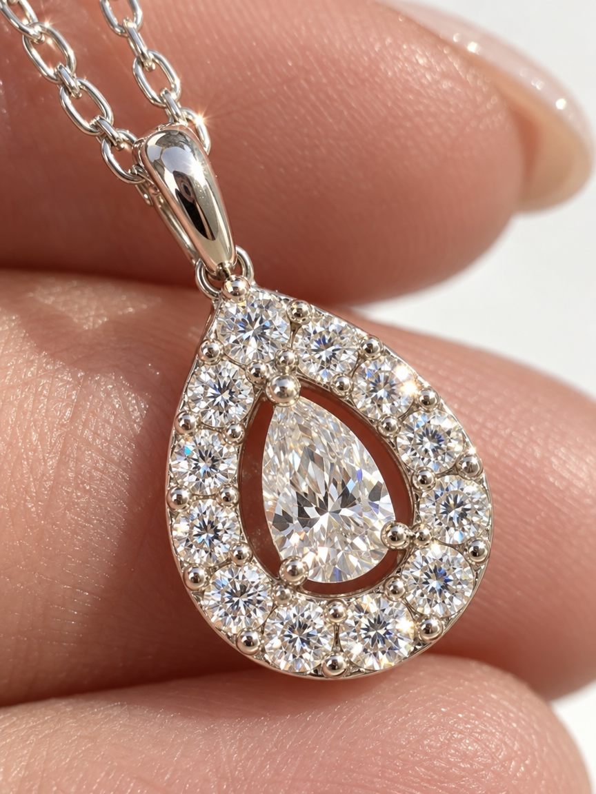 Pavé Waterdrop Pendant Necklace