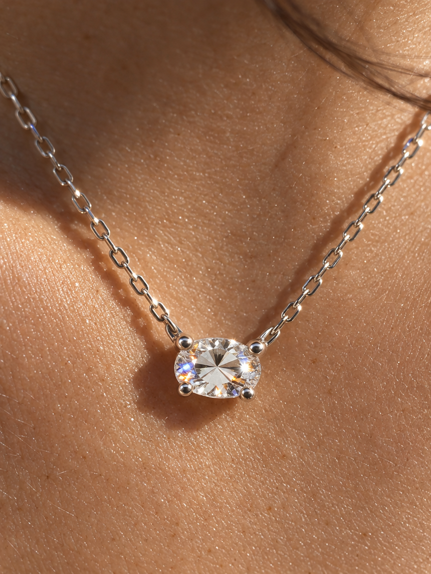 Oval-Cut Solitaire Necklace