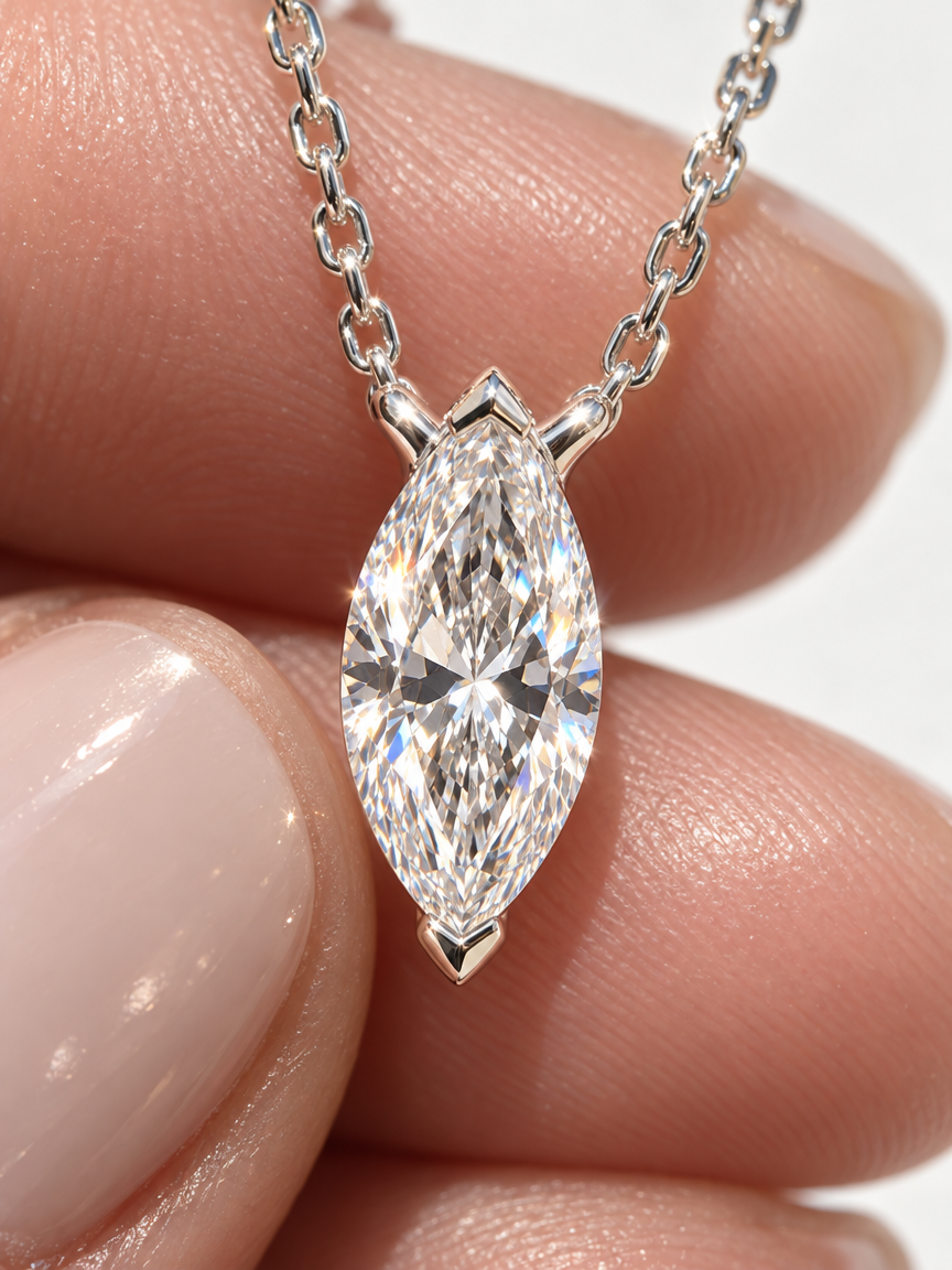 Marquise Solitaire Pendant Necklace
