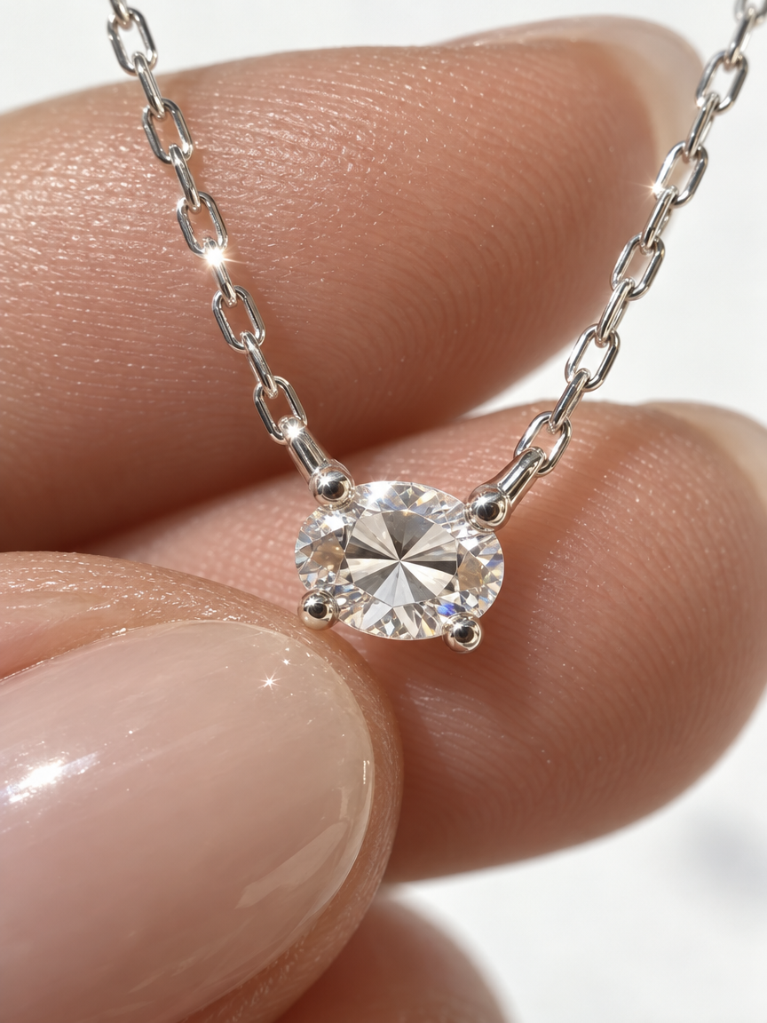 Oval-Cut Solitaire Necklace