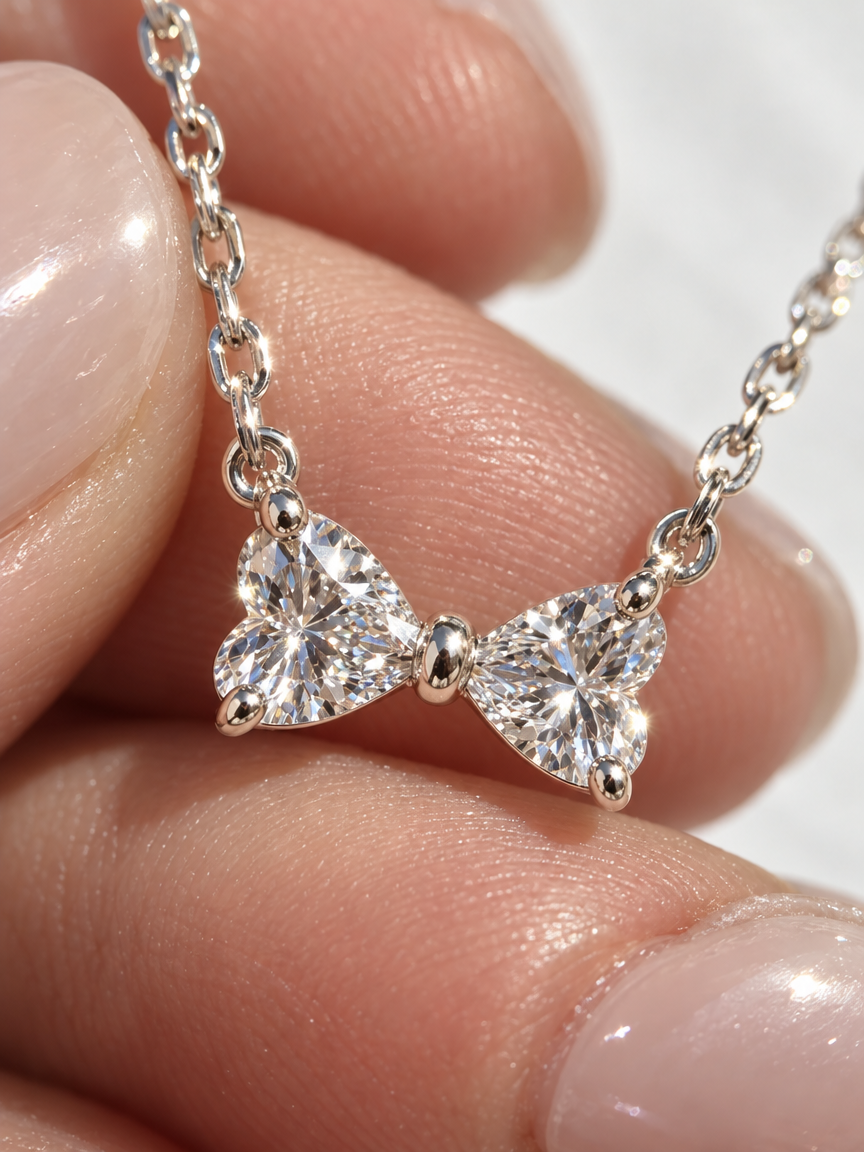 Heart Bowtie Necklace