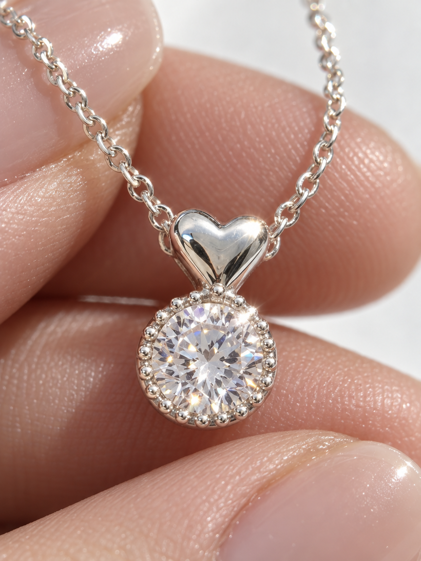 Halo Heart Necklace