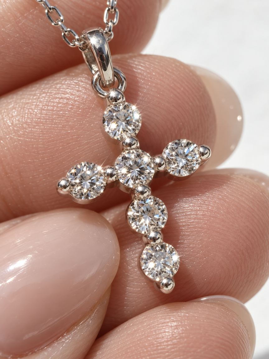 Dewdrop Cross Necklace