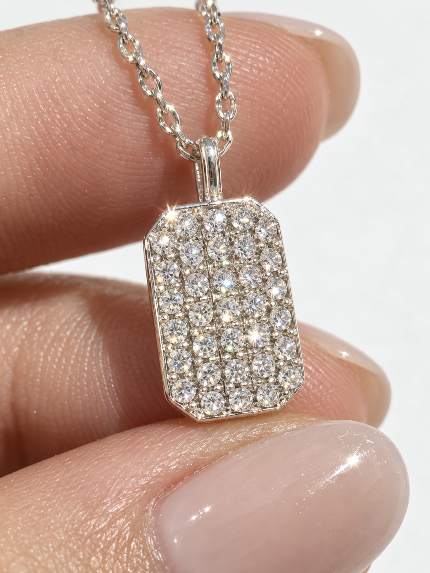 Pavé Tag Necklace