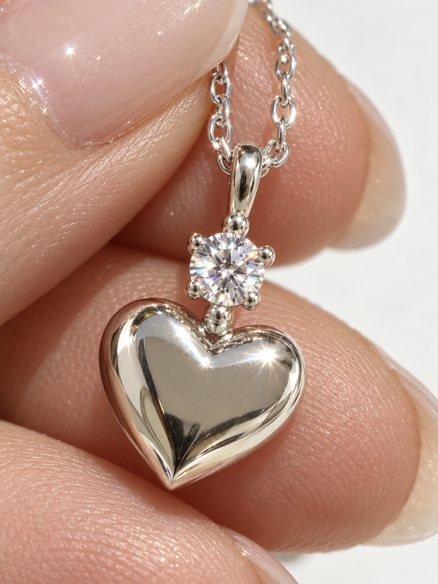 Sparkle Heart Pendant Necklace