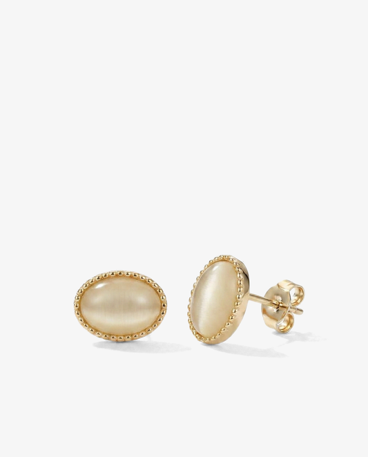 Milgrain Oval Studs