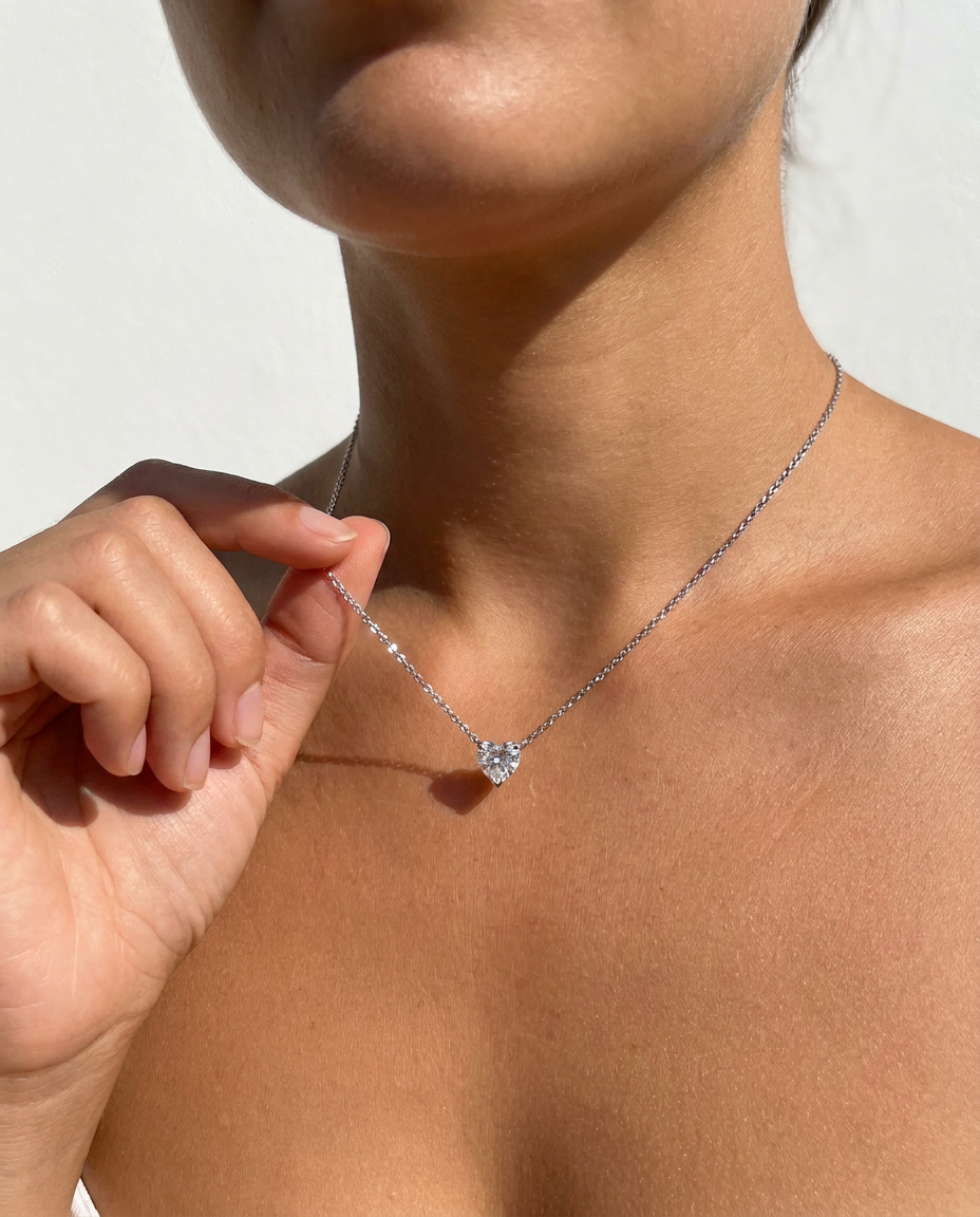 Heart Solitaire Pendant Necklace