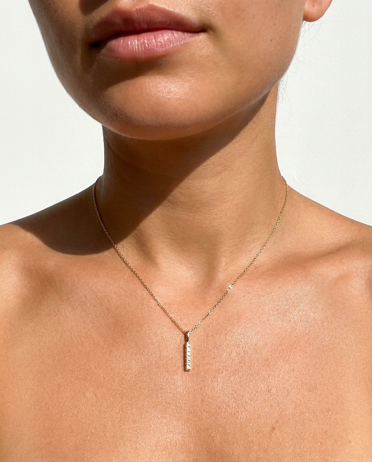 Vertical Pavé Bar Necklace
