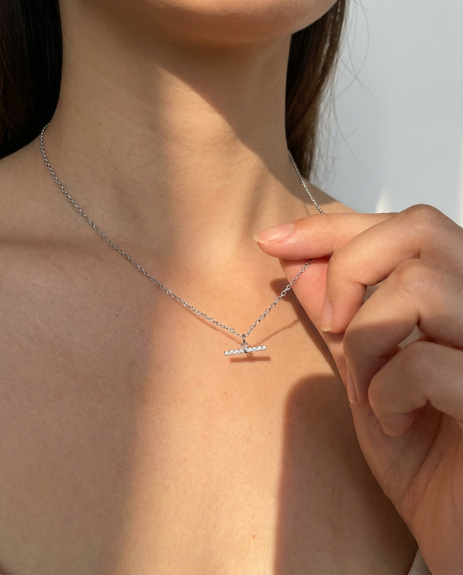 Pavé Bar Necklace
